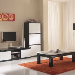 Wohnzimmer Roma schwarz/weiß