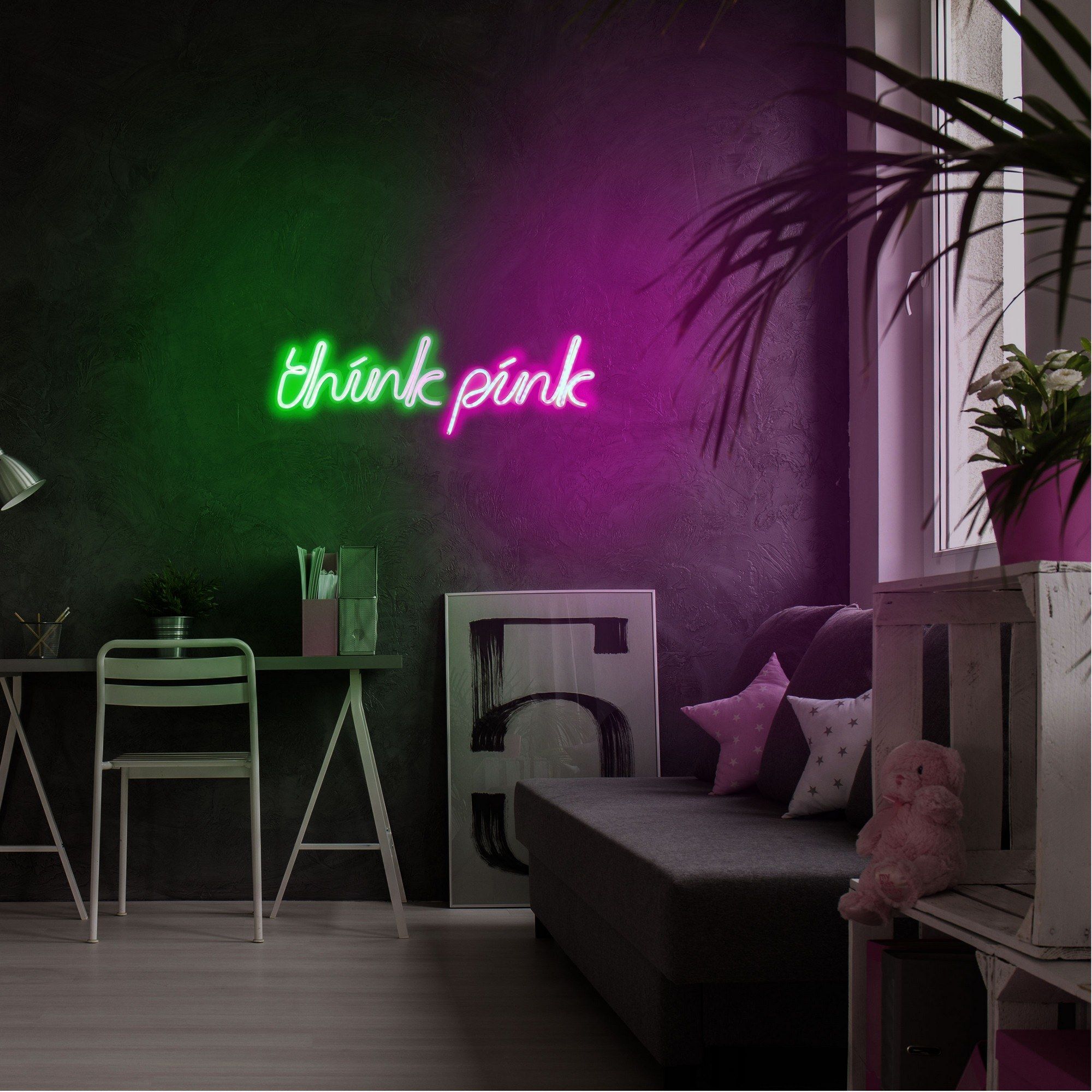 Neonlichter Think Pink - Wallity Serie - Grün/Pink - Emob | Emob