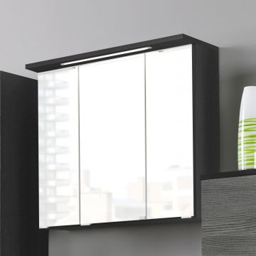 Spiegelschrank Bobbi 60cm Modell 1 3 Türen und LED-Beleuchtung - graphit