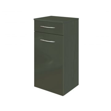 Badezimmerschrank Florent 40cm 1 Tür und 1 Schublade - graphit/hochglanz-grau
