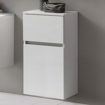 Badezimmerschrank Kornel 40cm 1 Tür und 1 Schublade - weiß
