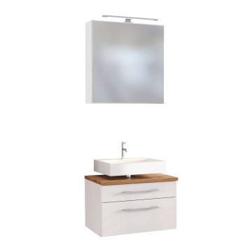 Set aus Waschtischunterschrank und Spiegelschrank Dasa 60cm - weiß