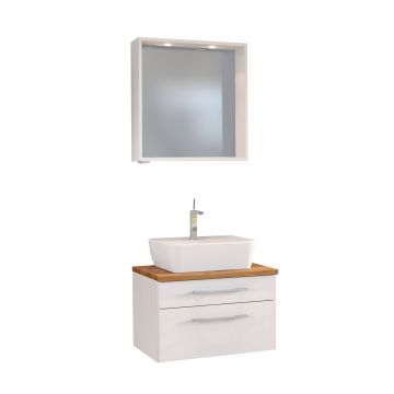 Set Waschbecken und Spiegel Dasa 60cm - weiß
