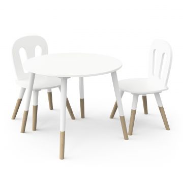 Hochstühle und Tisch Firmiana | 60 x 60 x 47,7 cm | Weiß
