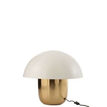 Lampe pilz metall weiß/gold large