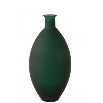 Vase oval glas matt grün