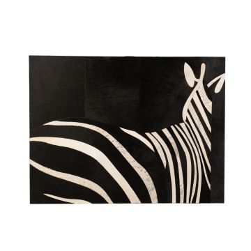 Rahmen rechteckig zebra leder schwarz/weiß