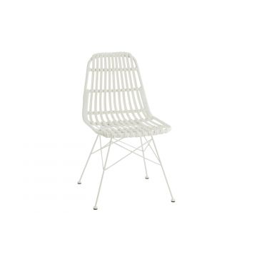 Chair rachel outdoors met/plastic white