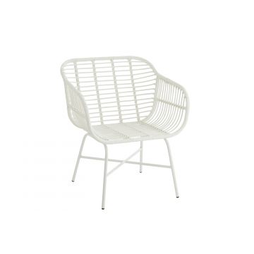 Chair rachelle outdoors met/plastic white