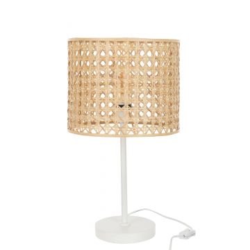 Lampe roma bambus metall naturell/weiß