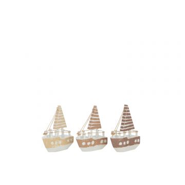Boot dekorativ alabasia braun/weiß small 3 sortiert