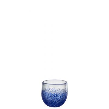 Teelichthalter glas blau