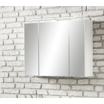 Spiegelschrank Stivan 80cm 3 Türen und LED-Beleuchtung - weiß