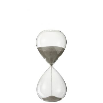 Sanduhr dekorativ glas/sand grau medium