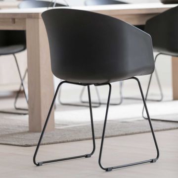 MOON 40 Chair w/black PP+SPY - grey, black - set of 2