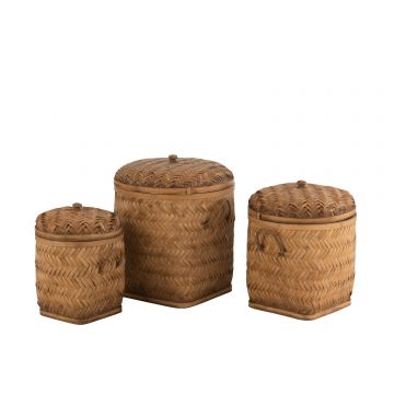 Set von 3 aufbewahrungskorb bambus naturell