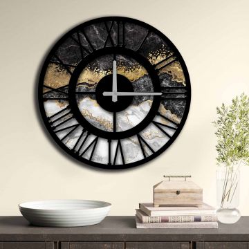 Home Art Dekorative MDF-Uhr - 100% MDF, Multicolor (50cm)