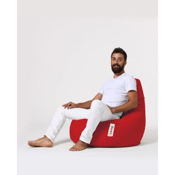 Atelier Del Sofa Garten Sitzsack | Hohe Dichte Styropor | Wasserdicht | Rot