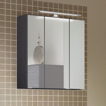 Spiegelschrank Lotuk 60cm 3 Türen - graphitgrau