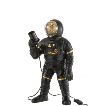 Tischlampe astronaut poly schwartz/gold