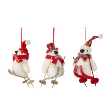 Pinguin hängend weihnachtsmann skier weiß/rot 3 sortiert