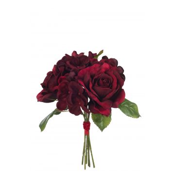 Bouquet rose/hortensien dunkelrot