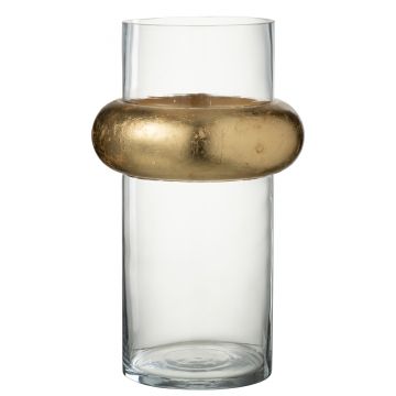 Vase zylinder ring hoch glas transparentt large