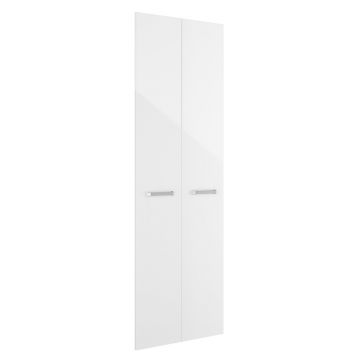 Garderobentüren für offenes Bücherregal Elio | 72 x 2 x 202 cm | Weißes Design