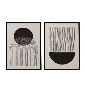 Wanddekoration abstrakt 3d effekt kanevas/holz schwarz/weiß 2 sortiert