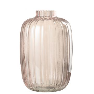 Vase linien glas rosa large