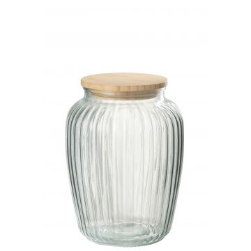 Glastopf louis glas/bambus transparent/naturell large