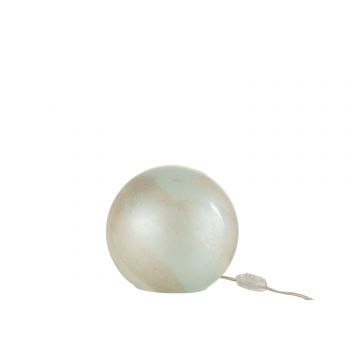 Lampe pearl rund glas weiß small