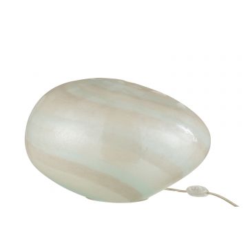 Lampe pearl oval glas weiß