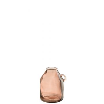 Vase henkel zylinder glas hell rosa small