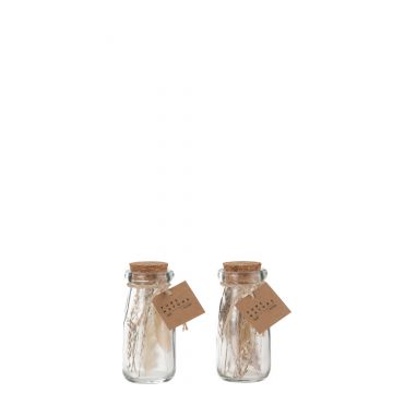Flaschen trockenblumen glas naturell extra small 2 sortiert