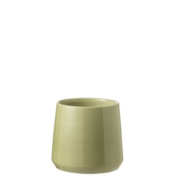 Übertopf rund keramik grün medium