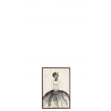 Bild ballerina kanevas/poly schwarz/weiß small