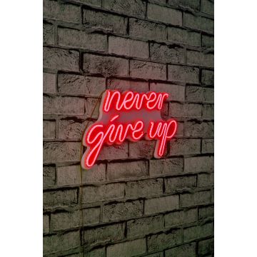 Neonlichter Never Give Up - Wallity Serie - Rot