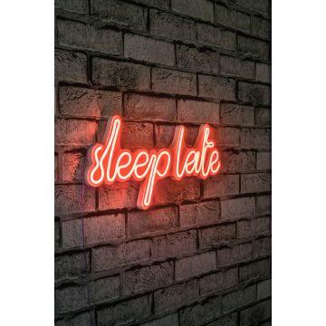 Neonlicht Sleep Late - Wallity Serie - Rot