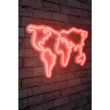 Neonbeleuchtung Weltkarte - Wallity Serie - Rot