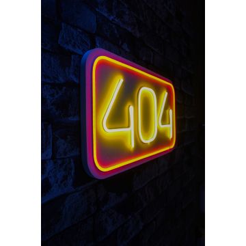 Neonlicht Error 404 - Wallity Serie - Gelb