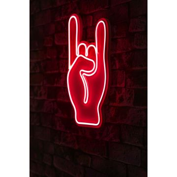 Neonlicht Rock Hand - Wallity Serie - Rot