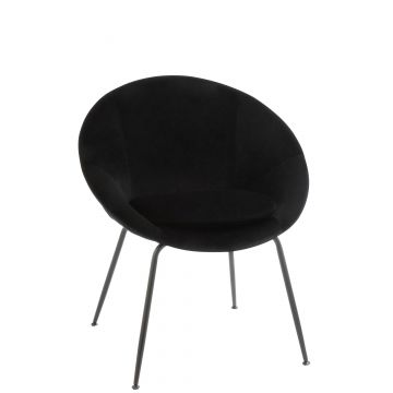 Stuhl rund metall/textil schwarz