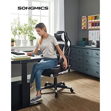 Ergonomischer Bürostuhl - schwarz/weiß, 150 kg belastbar