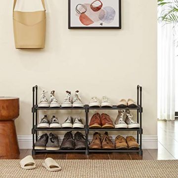 Eisernes Schuhregal mit 6 Fächern - platzsparendes und vielseitiges Regal, 45x30x106cm