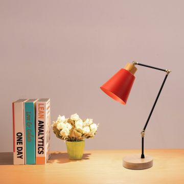 Zeitgenössische rote Tischlampe | EISENKÖRPER | 52 cm Höhe | Elegant und raffiniert