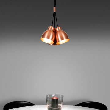 Kupfer-Kronleuchter | Moderne dekorative Beleuchtung | 30 cm Durchmesser