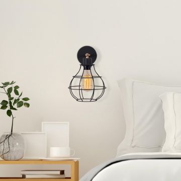 Elegante und zeitgenössische schwarze Wandlampe - 20x23cm | Moderne dekorative Beleuchtung