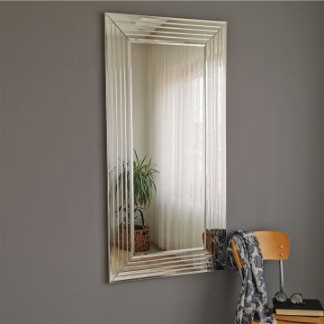 Locelso Spiegel | Verstellbare Wandhalterung | 60x100 cm | Silber | Montiert