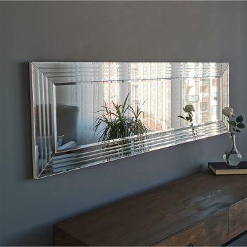 Locelso Silber Spiegel | 120x40x2 cm | 100% MDF
